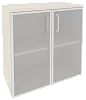 Офисный шкаф низкий широкий (2 низких фасада стекло в раме)