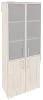 Офисный шкаф высокий широкий со стеклом в раме