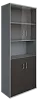 Офисный шкаф комбинир. со стеклом + открытая полка