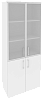 Офисный шкаф высокий широкий со стеклом в раме
